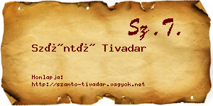 Szántó Tivadar névjegykártya