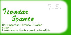 tivadar szanto business card